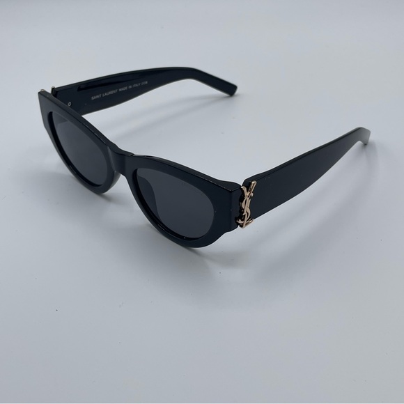 Saint Laurent Black Modern Rectangular Sunglasses - Picture 1 of 6